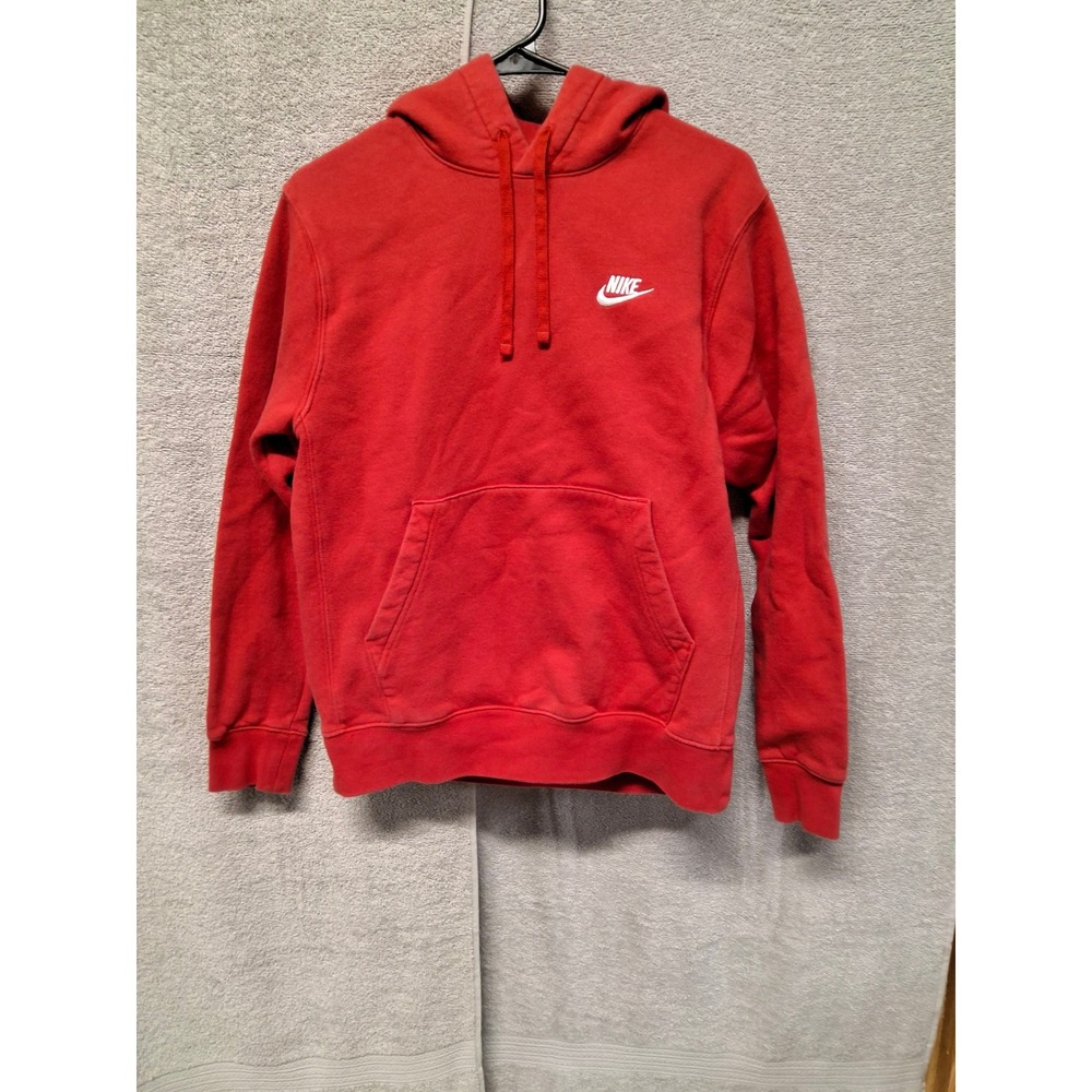Nike Sportswear Club Fleece Hoodie Red Pullover Mens Sweatshirt BV2654-657